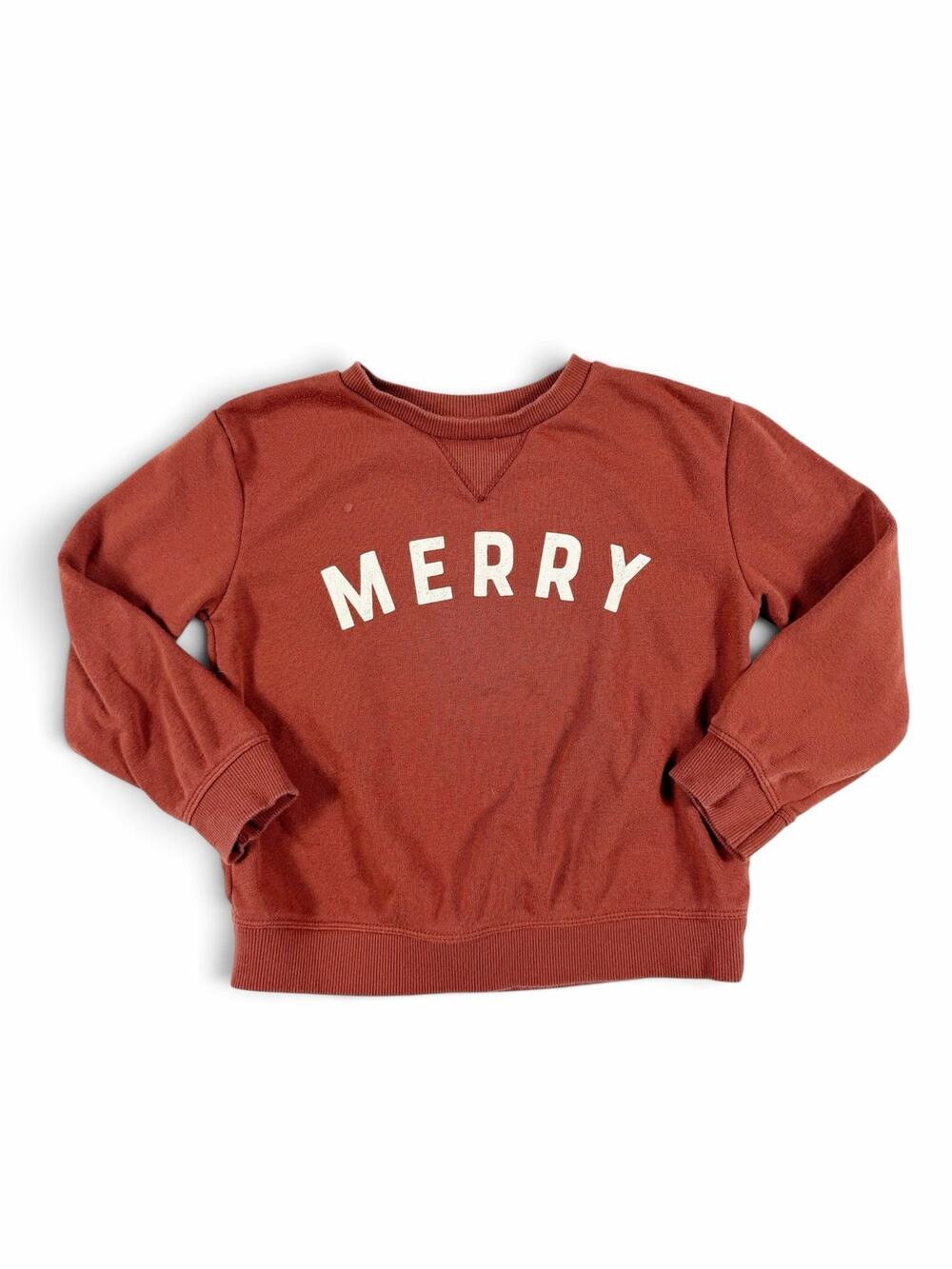 Little Co. by Lauren Conrad Organic Merry Holiday Sweatshirt Rust Red 4